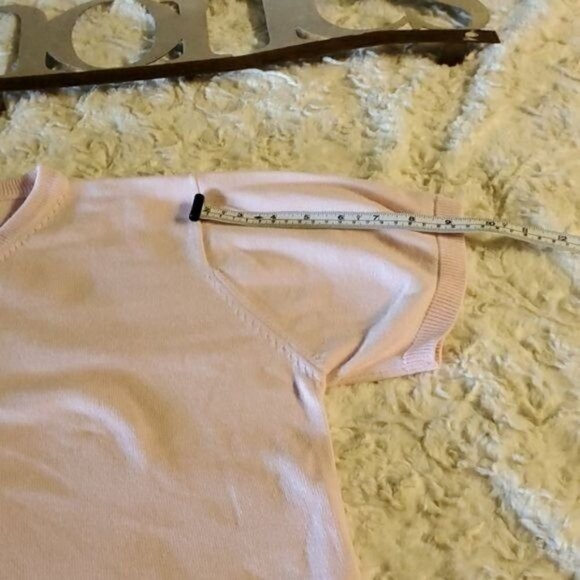Ship 'n' Shore Vintage Light Pink Crew Neck Sz. XL Short Sleeve Sweater - Picture 5 of 5